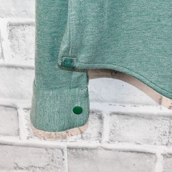 Lululemon Men's Soft knit Overshirt snap button in Heathered Everglade Green L - Picture 4 of 8
